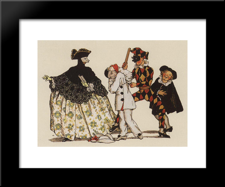 Book Of The Marquise. Illustration 5 20x24 Black Modern Wood Framed Art Print Poster by Somov, Konstantin