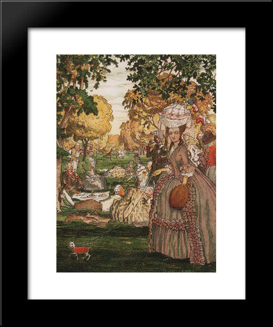 Book Of The Marquise. Illustration 6 20x24 Black Modern Wood Framed Art Print Poster by Somov, Konstantin