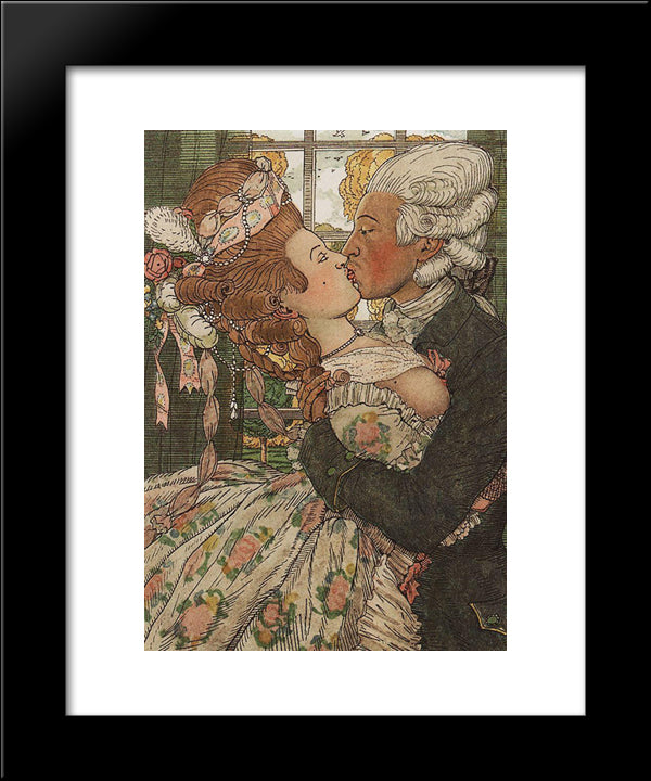 Book Of The Marquise. Illustration 9 20x24 Black Modern Wood Framed Art Print Poster by Somov, Konstantin