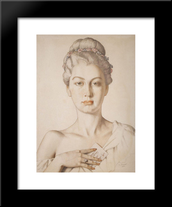 Cecile De Volanzh 20x24 Black Modern Wood Framed Art Print Poster by Somov, Konstantin