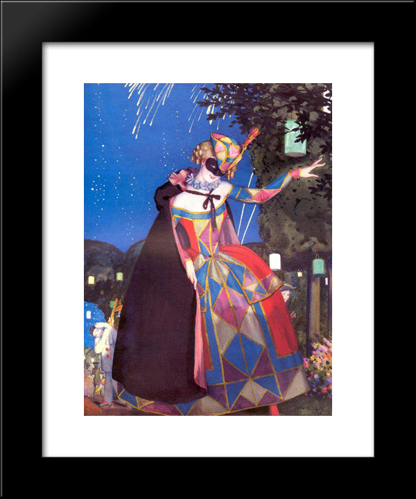 Columbine'S Little Tongue 20x24 Black Modern Wood Framed Art Print Poster by Somov, Konstantin