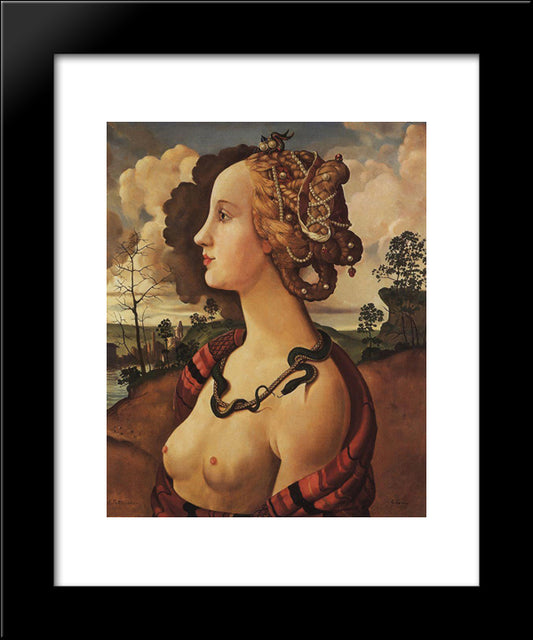Copy Of 'Portrait Of Simonetta Vespucci' By Piero Di Cosimo 20x24 Black Modern Wood Framed Art Print Poster by Somov, Konstantin