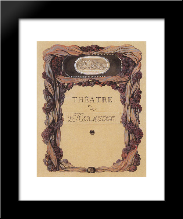 Cover Of Theater Program 'Theatre De L Hermitage' 20x24 Black Modern Wood Framed Art Print Poster by Somov, Konstantin