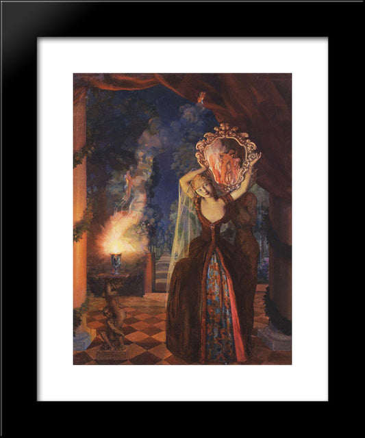 Enchantress 20x24 Black Modern Wood Framed Art Print Poster by Somov, Konstantin