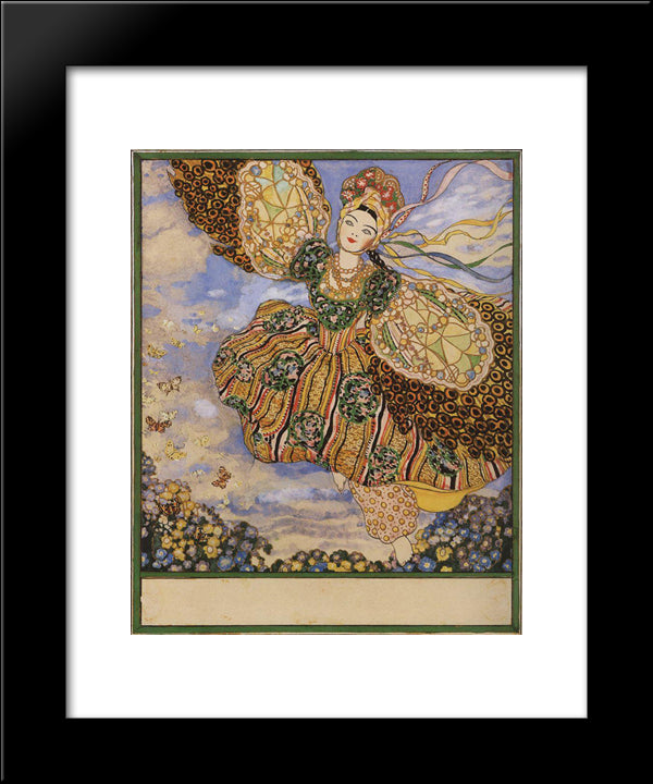 Firebird. Cover Of The Book 20x24 Black Modern Wood Framed Art Print Poster by Somov, Konstantin