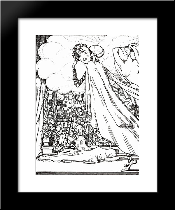Frontispiece To The Book N. Sapunova 20x24 Black Modern Wood Framed Art Print Poster by Somov, Konstantin