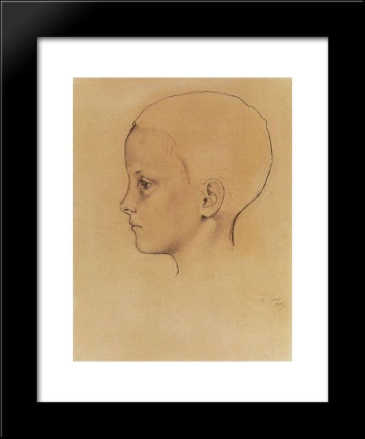 Girl Olia 1 20x24 Black Modern Wood Framed Art Print Poster by Somov, Konstantin