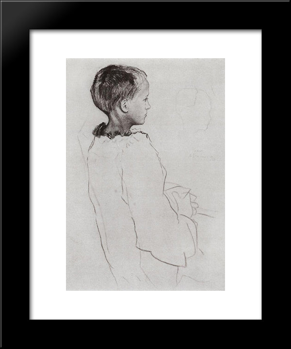 Girl Olia 2 20x24 Black Modern Wood Framed Art Print Poster by Somov, Konstantin