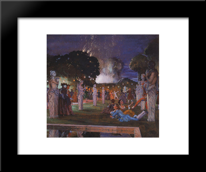Holiday Near Venice 20x24 Black Modern Wood Framed Art Print Poster by Somov, Konstantin
