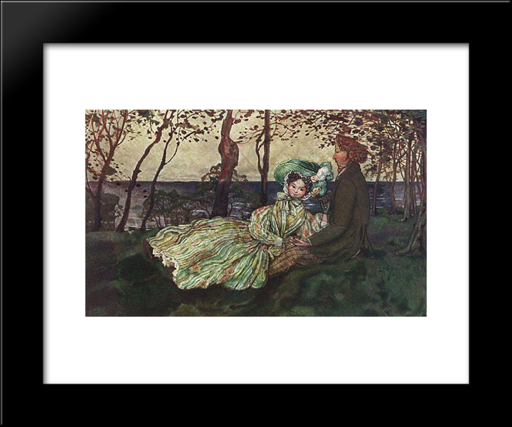 Idyll 20x24 Black Modern Wood Framed Art Print Poster by Somov, Konstantin