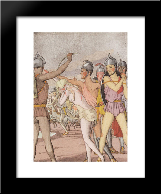 Illustration To The Novel Daphnis And Chloe 3 20x24 Black Modern Wood Framed Art Print Poster by Somov, Konstantin