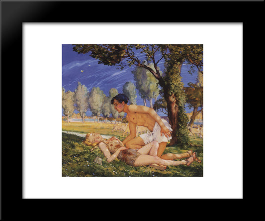 Illustration To The Novel Daphnis And Chloe 4 20x24 Black Modern Wood Framed Art Print Poster by Somov, Konstantin