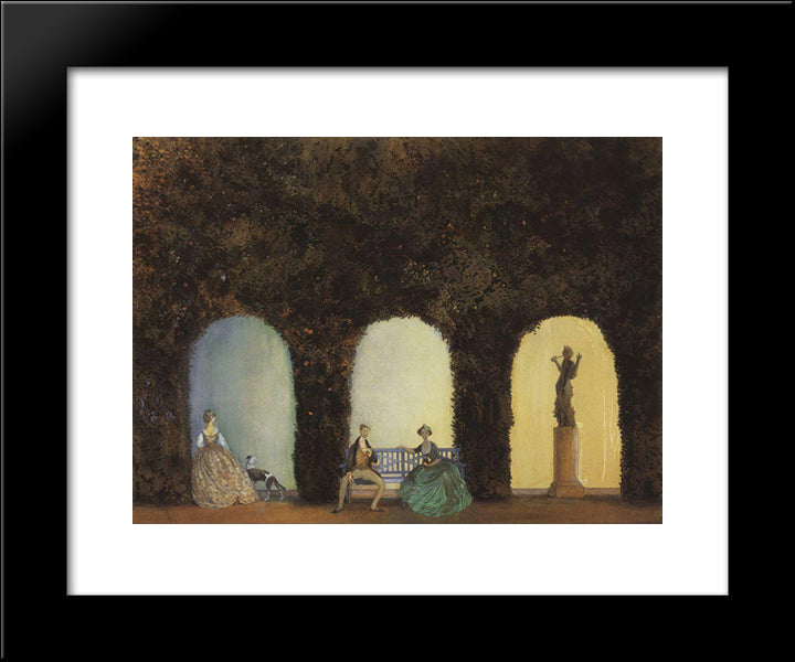 In The Bosquet 20x24 Black Modern Wood Framed Art Print Poster by Somov, Konstantin