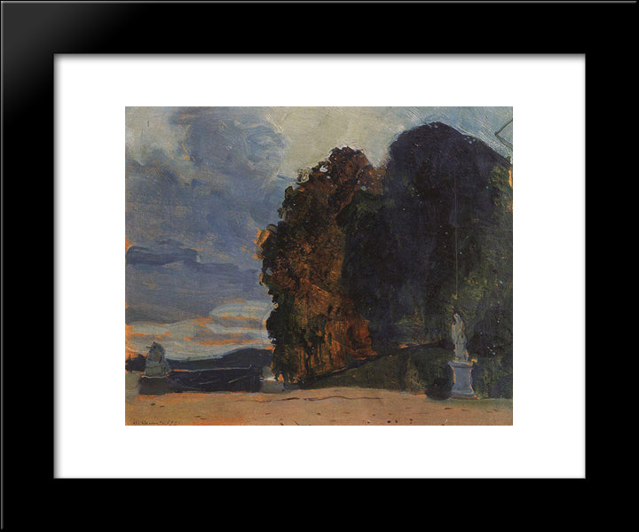 In The Park Of Versailles 20x24 Black Modern Wood Framed Art Print Poster by Somov, Konstantin