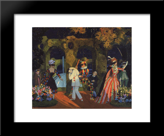 Italian Comedy 1 20x24 Black Modern Wood Framed Art Print Poster by Somov, Konstantin