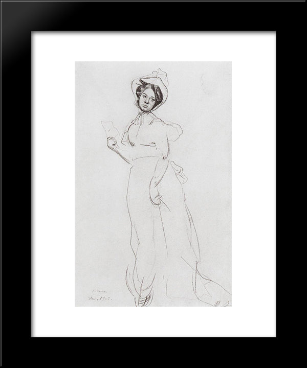 Lady 20x24 Black Modern Wood Framed Art Print Poster by Somov, Konstantin
