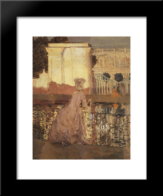 Lady By The Pool 20x24 Black Modern Wood Framed Art Print Poster by Somov, Konstantin