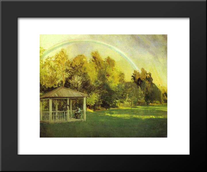 Landscape With Pavillion 20x24 Black Modern Wood Framed Art Print Poster by Somov, Konstantin