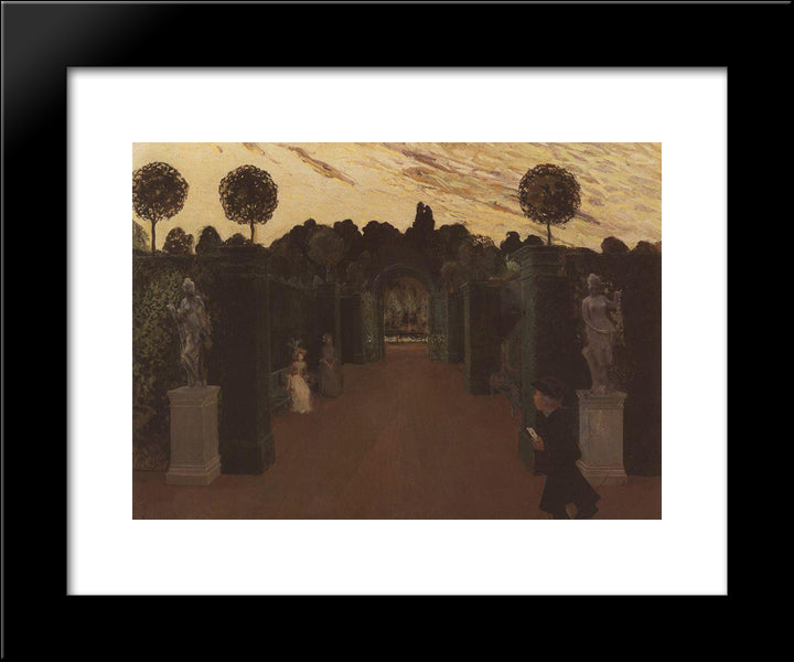 Letter (Mysterious Messenger) 20x24 Black Modern Wood Framed Art Print Poster by Somov, Konstantin