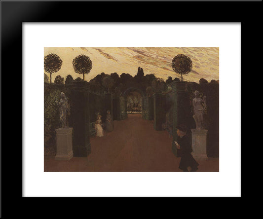 Letter (Mysterious Messenger) 20x24 Black Modern Wood Framed Art Print Poster by Somov, Konstantin