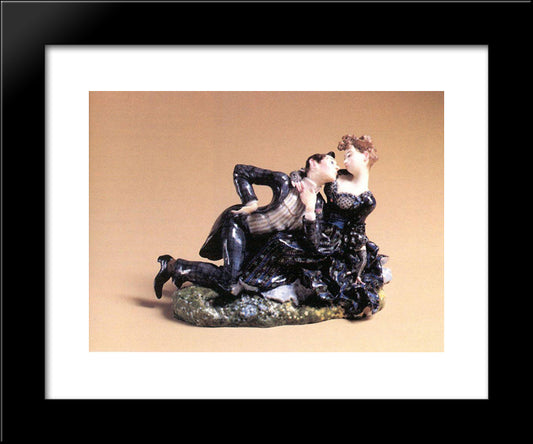 Lovers 2 20x24 Black Modern Wood Framed Art Print Poster by Somov, Konstantin