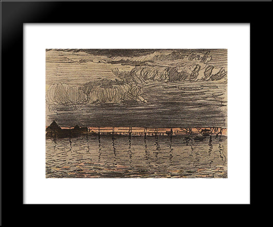 Martyshkino 20x24 Black Modern Wood Framed Art Print Poster by Somov, Konstantin
