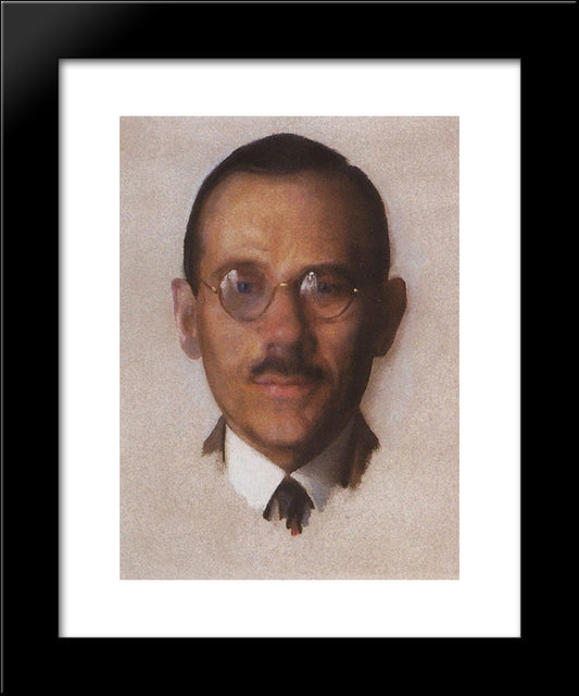 Portrait Of A. Popov 20x24 Black Modern Wood Framed Art Print Poster by Somov, Konstantin