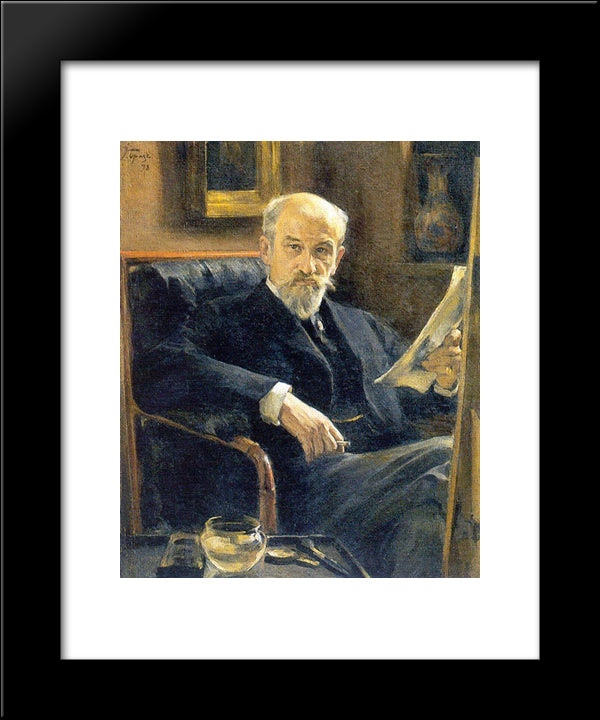 Portrait Of A. Somov 20x24 Black Modern Wood Framed Art Print Poster by Somov, Konstantin