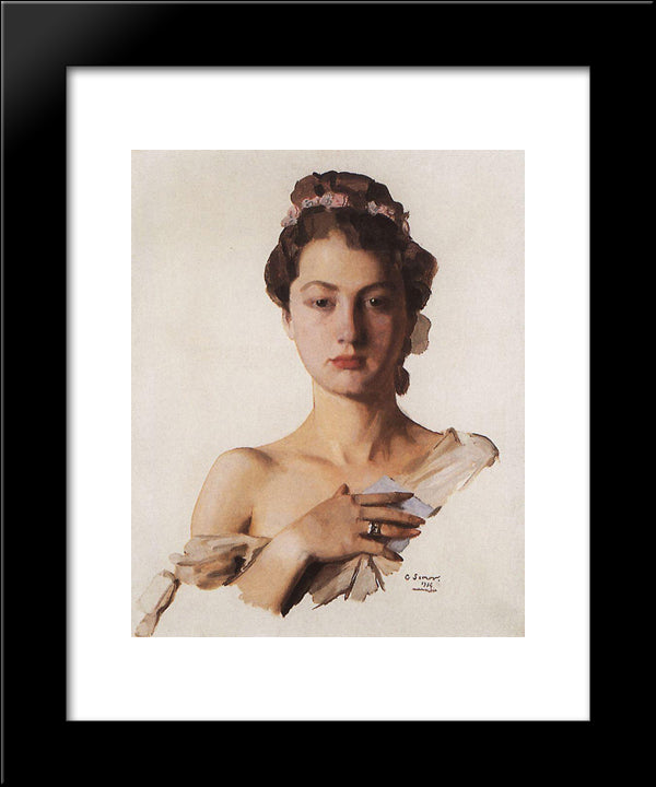 Portrait Of Alexandra Levchenko 20x24 Black Modern Wood Framed Art Print Poster by Somov, Konstantin