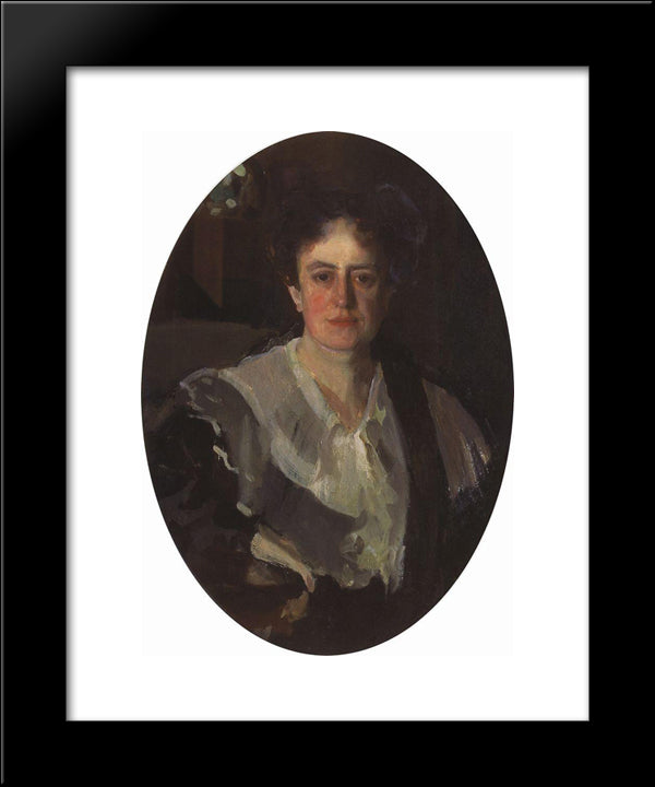 Portrait Of Artist E. Zvantseva 20x24 Black Modern Wood Framed Art Print Poster by Somov, Konstantin
