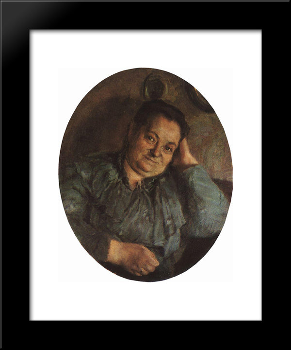 Portrait Of Artist'S Mather 20x24 Black Modern Wood Framed Art Print Poster by Somov, Konstantin