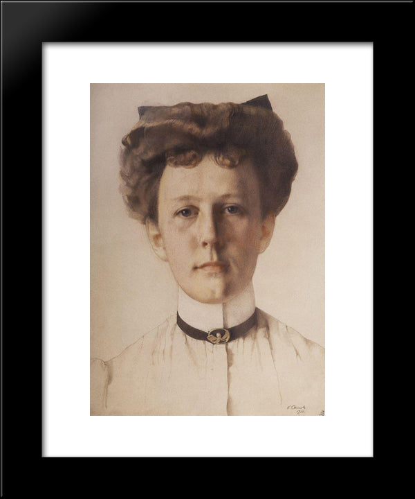 Portrait Of Baroness Alexandra Nolde 20x24 Black Modern Wood Framed Art Print Poster by Somov, Konstantin
