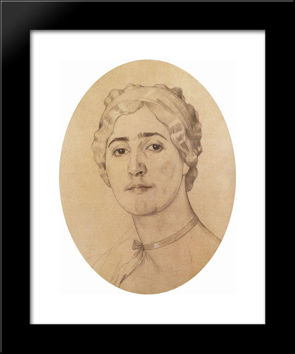 Portrait Of D. Karysheva 20x24 Black Modern Wood Framed Art Print Poster by Somov, Konstantin