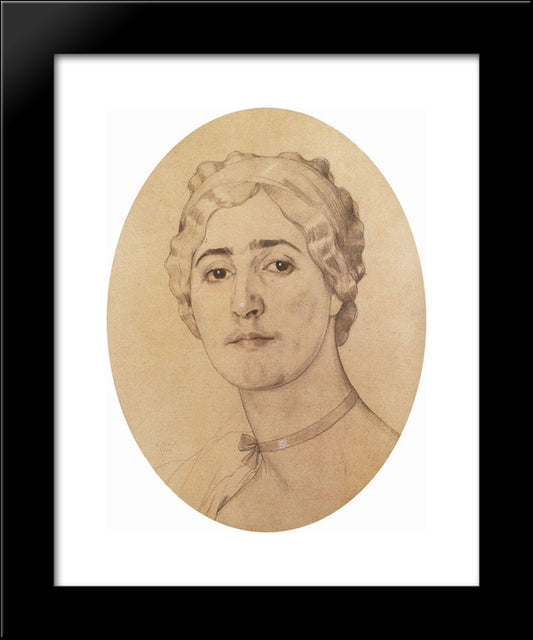 Portrait Of D. Karysheva 20x24 Black Modern Wood Framed Art Print Poster by Somov, Konstantin