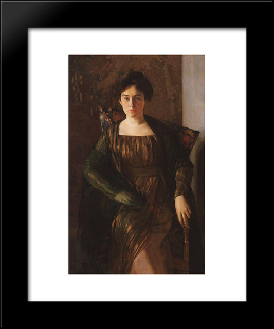 Portrait Of G. Hirschman 20x24 Black Modern Wood Framed Art Print Poster by Somov, Konstantin