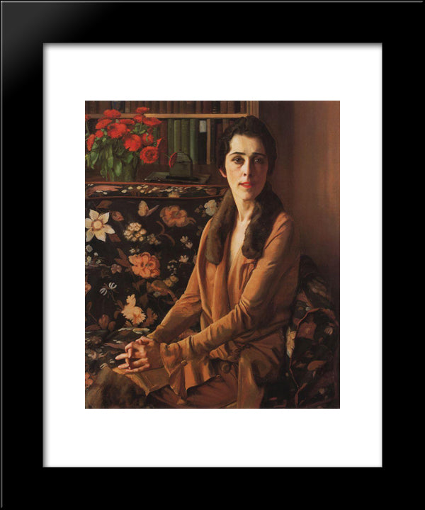 Portrait Of Louise Morgan 20x24 Black Modern Wood Framed Art Print Poster by Somov, Konstantin