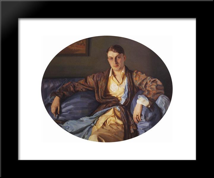 Portrait Of M. Lukyanov 20x24 Black Modern Wood Framed Art Print Poster by Somov, Konstantin