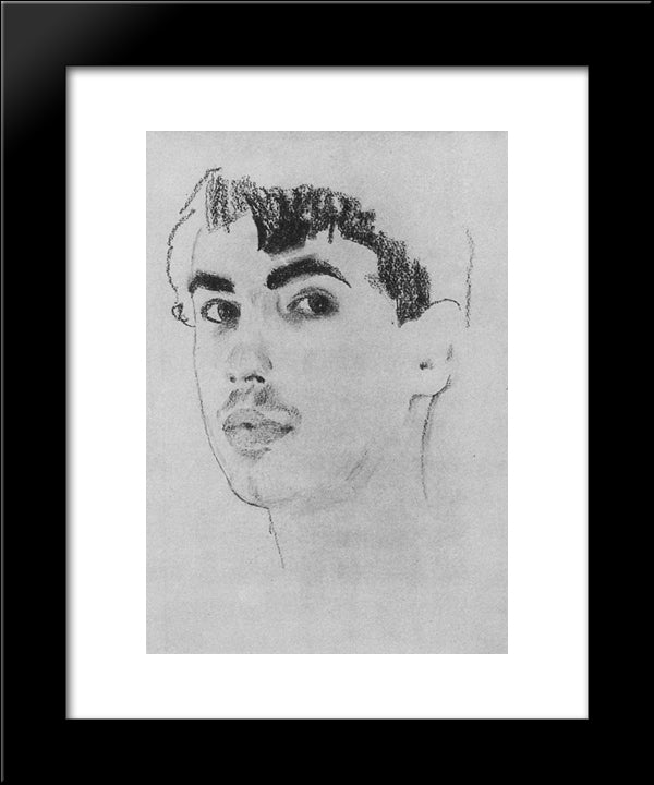 Portrait Of N. Poznyakov 20x24 Black Modern Wood Framed Art Print Poster by Somov, Konstantin