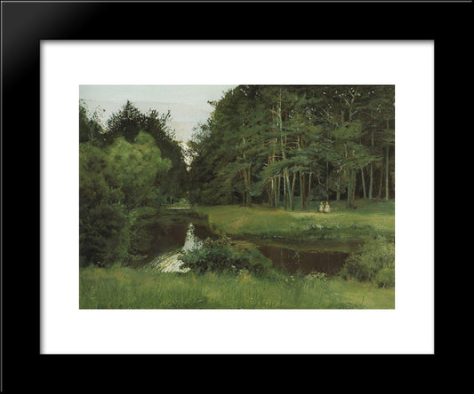 Twilight In The Old Park 20x24 Black Modern Wood Framed Art Print Poster by Somov, Konstantin