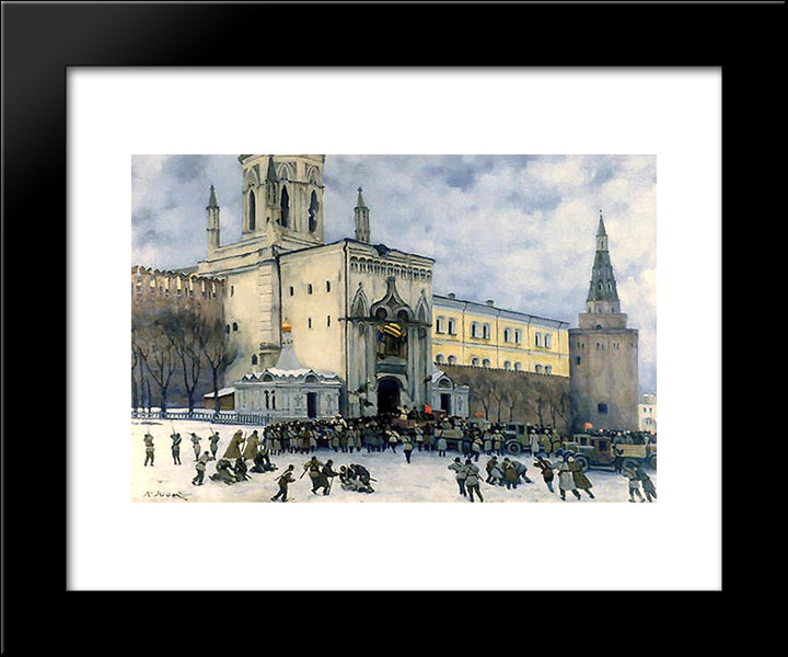 Assault On The Kremlin In 1917 20x24 Black Modern Wood Framed Art Print Poster by Yuon, Konstantin