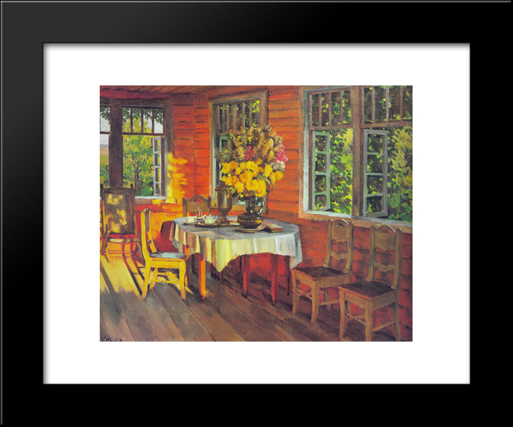 August Evening. Last Ray. Ligachevo 20x24 Black Modern Wood Framed Art Print Poster by Yuon, Konstantin
