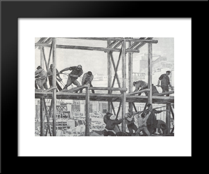 Building 20x24 Black Modern Wood Framed Art Print Poster by Yuon, Konstantin