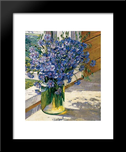 Cornflowers In A Ray Of Sunshine 20x24 Black Modern Wood Framed Art Print Poster by Yuon, Konstantin