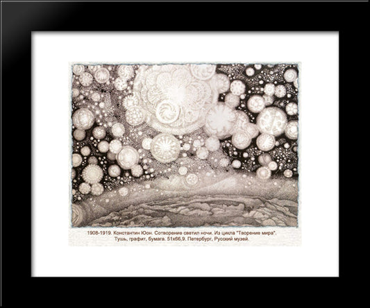 Creation Of The Night Light 20x24 Black Modern Wood Framed Art Print Poster by Yuon, Konstantin