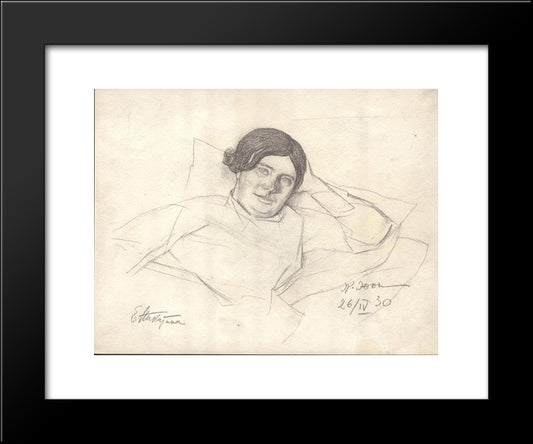 E.F. Nikitina 20x24 Black Modern Wood Framed Art Print Poster by Yuon, Konstantin