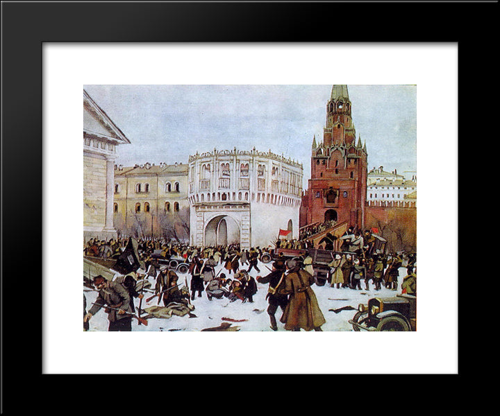 Entry Into The Kremlin Through The Trinity Gates 2 (15) November 1917 20x24 Black Modern Wood Framed Art Print Poster by Yuon, Konstantin