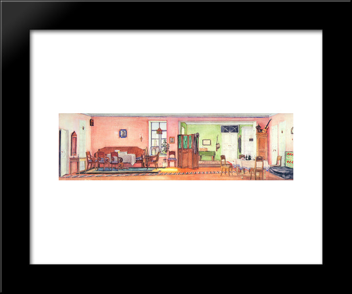 Gogol'S Comedy Sketch For The 'Inspector'. Room In The House The Mayor 20x24 Black Modern Wood Framed Art Print Poster by Yuon, Konstantin