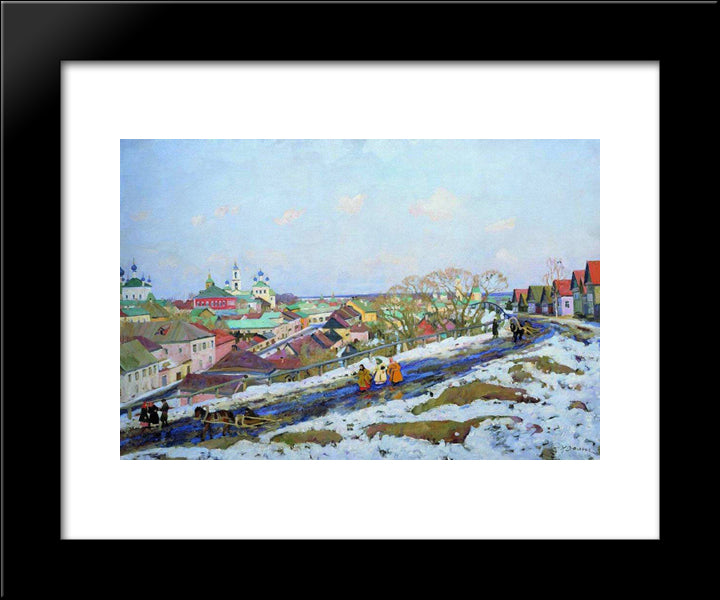 In The Province. Torzhok. Tver Governorate 20x24 Black Modern Wood Framed Art Print Poster by Yuon, Konstantin