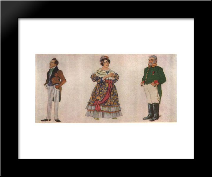 Khlestakov, Anna Andreevna, Gorodnichiy 20x24 Black Modern Wood Framed Art Print Poster by Yuon, Konstantin