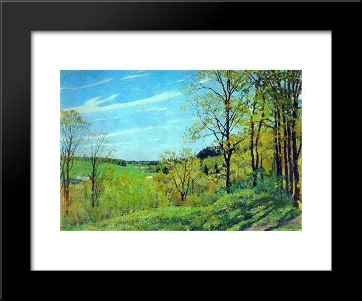 May Morning. Nightingale Place. Ligachevo 20x24 Black Modern Wood Framed Art Print Poster by Yuon, Konstantin